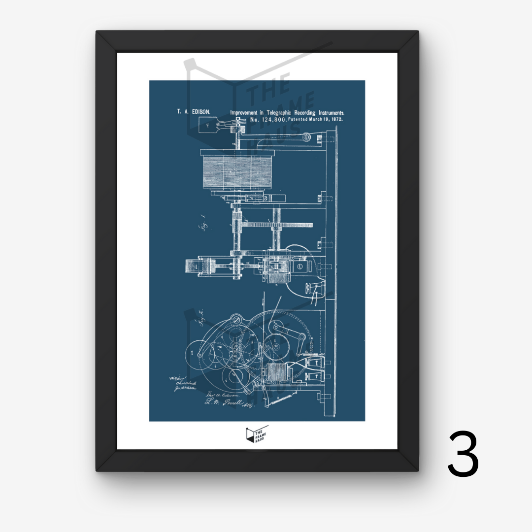 Thomas Edison Patent Blueprints