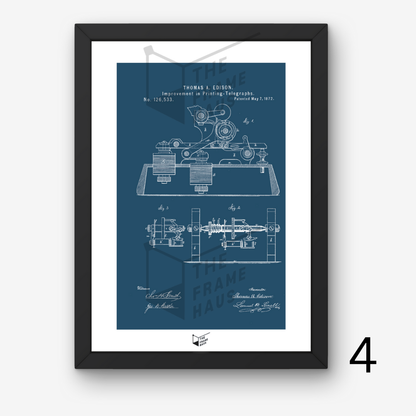 Thomas Edison Patent Blueprints