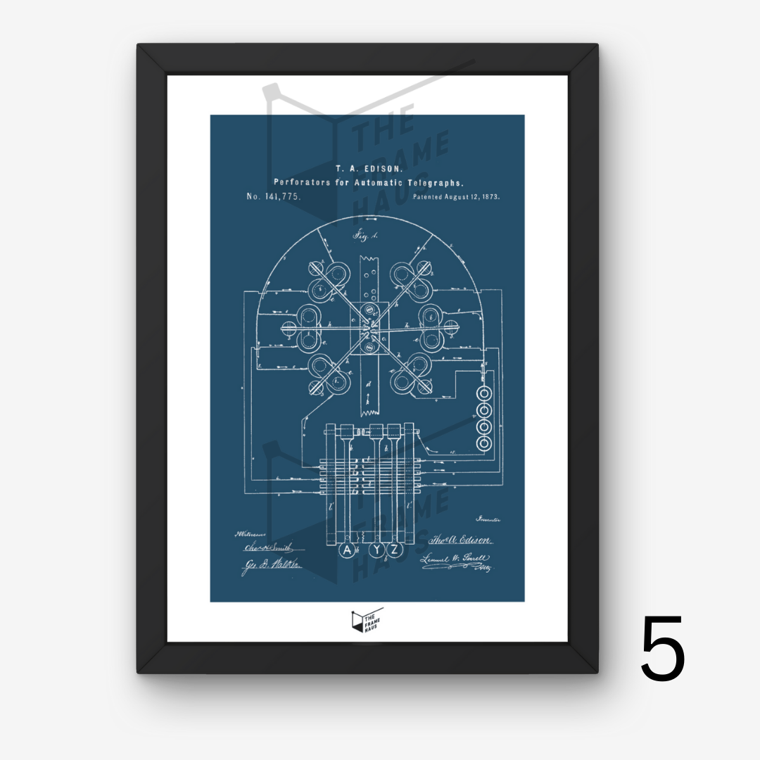 Thomas Edison Patent Blueprints